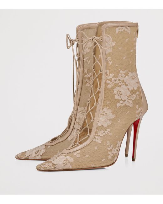 Christian Louboutin Natural Km Lace Booties 100