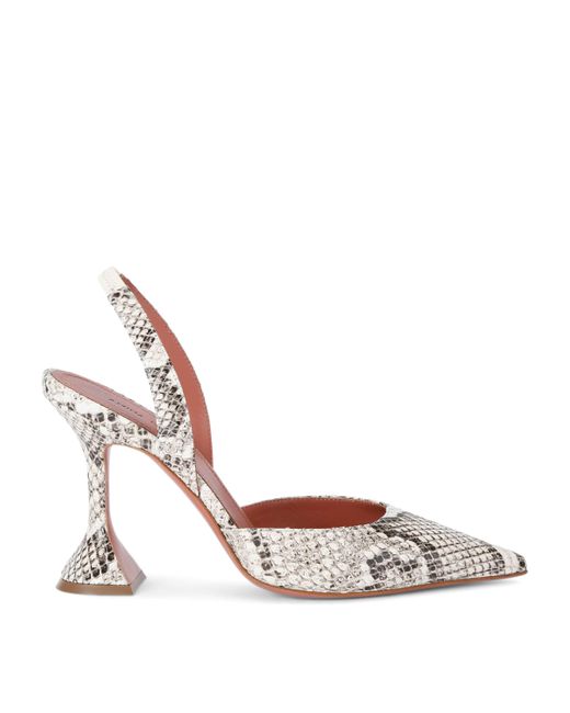 AMINA MUADDI Pink Snake Print Holli Slingback Pumps 95
