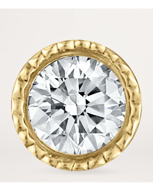Maria Tash Metallic Scalloped Set Diamond Threaded Stud Earring