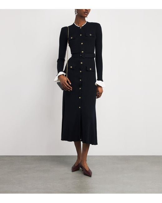 Self-Portrait Black Ribbed Dress