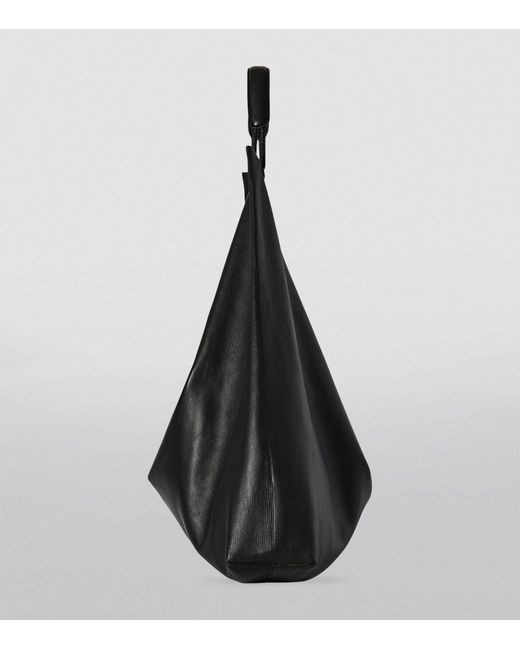 The Row Black Leather Bindle 3 Shoulder Bag