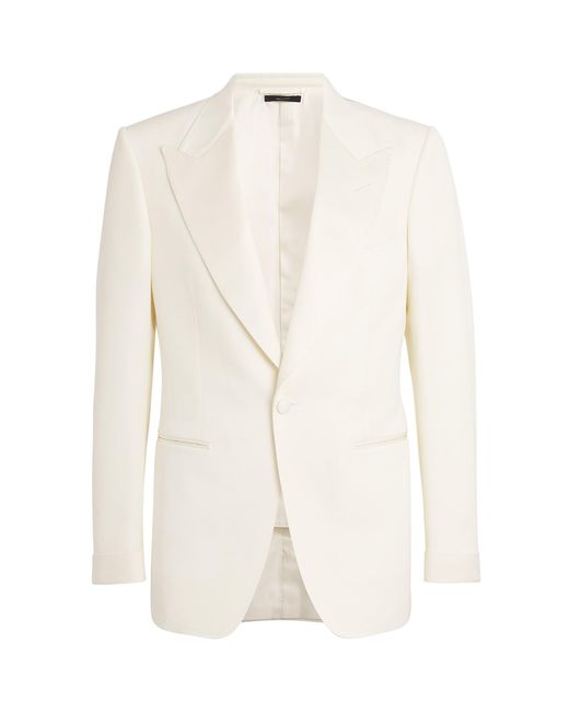 Tom Ford White Wool-Mohair Tuxedo Jacket for men