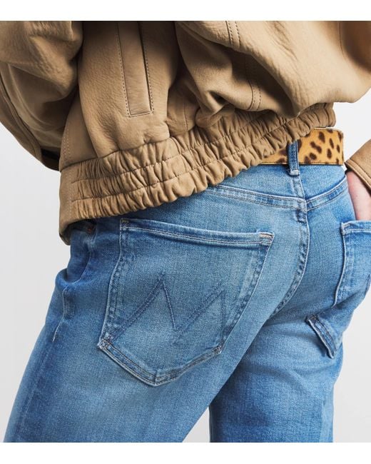 Mother Blue The Rambler Zip Ankle Jeans