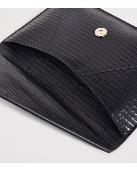 Vivienne Westwood Black Croc-Embossed Leather Envelope Clutch Bag