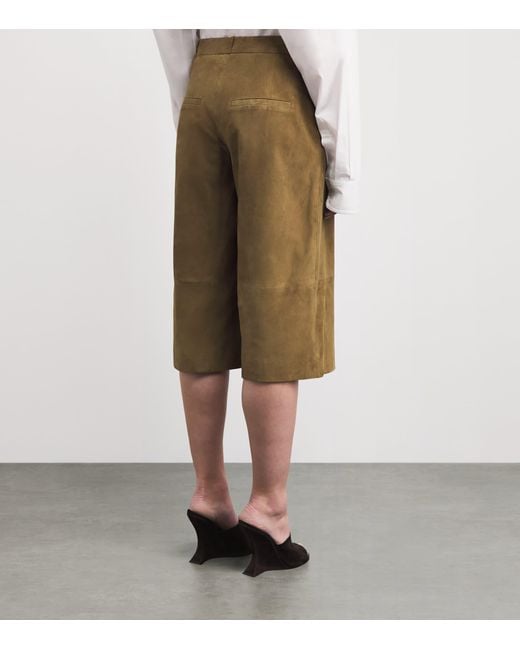 Arma Green Lamb Suede Tailored Shorts
