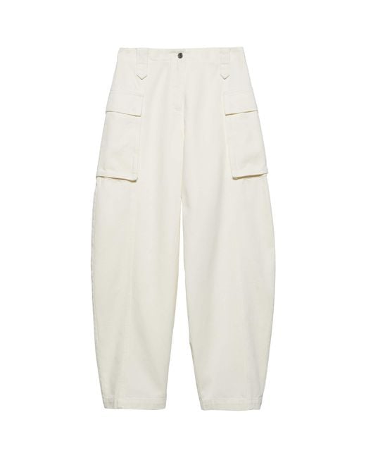 MAX&Co. White Cotton Cargo Trousers