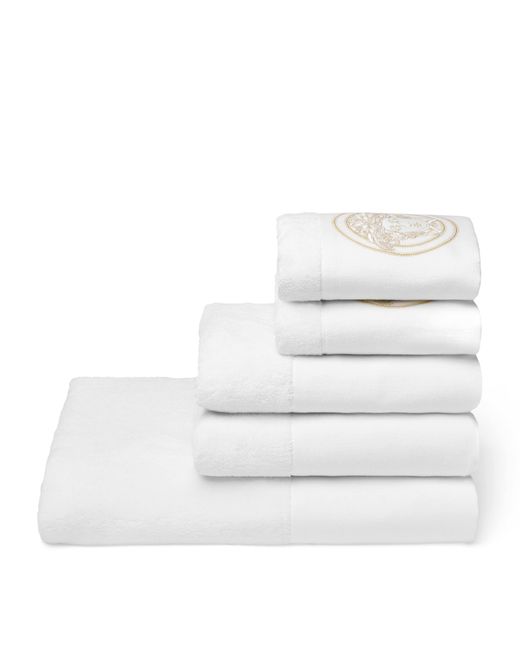 Versace White Set Of 5 Medusa Gala Towels