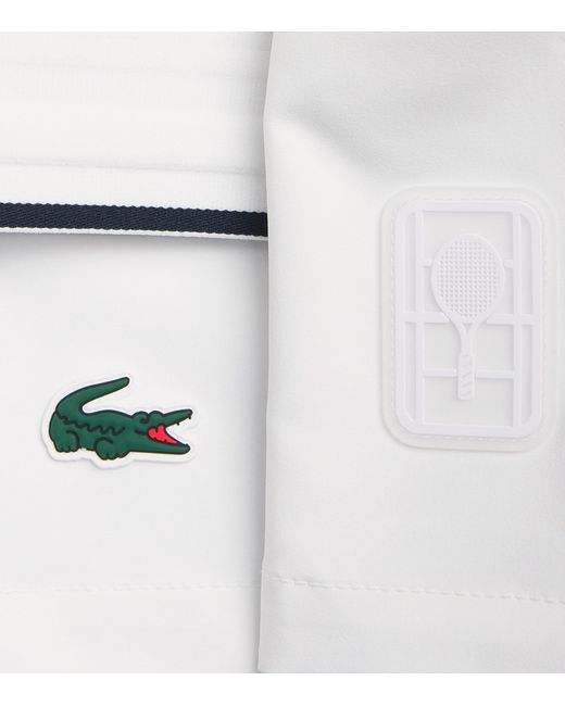 Lacoste White Stretch Taffeta Ultra Dry Tennis Shorts for men
