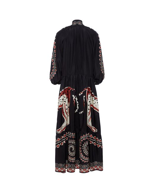 LaDoubleJ Black Silk Athena Maxi Dress