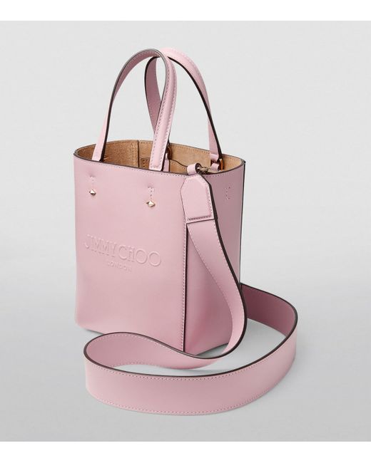 Jimmy Choo Pink Small Leather Lennie Tote Bag