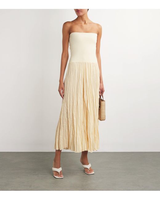 Pleated maxi skirt linen discount