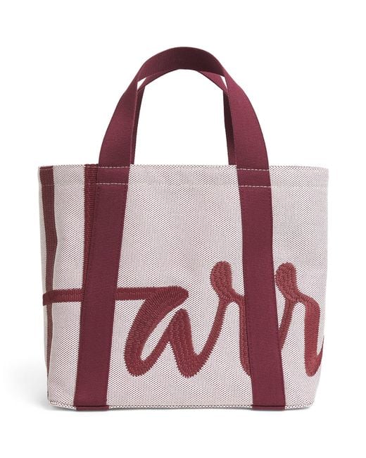 Harrods Purple Small Logo Tote Bag