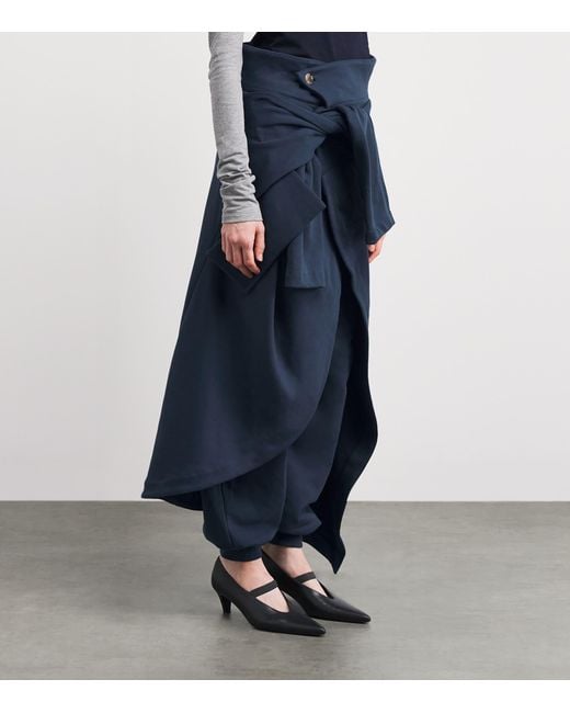 A.W.A.K.E. MODE Blue Cotton Wrap Sweatpants