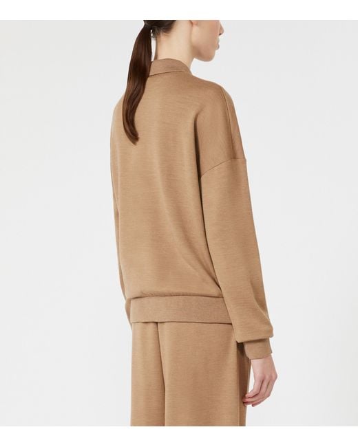 Max Mara Natural Virgin Wool Collared Sweater