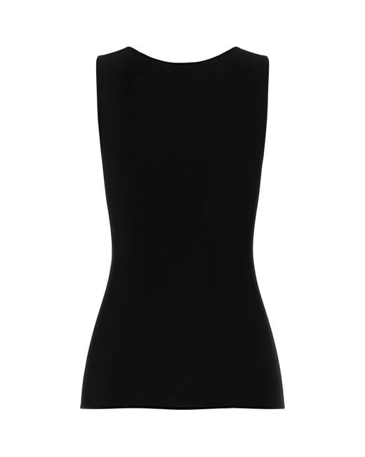 Hanro Black Cotton Rosaria Tank Top