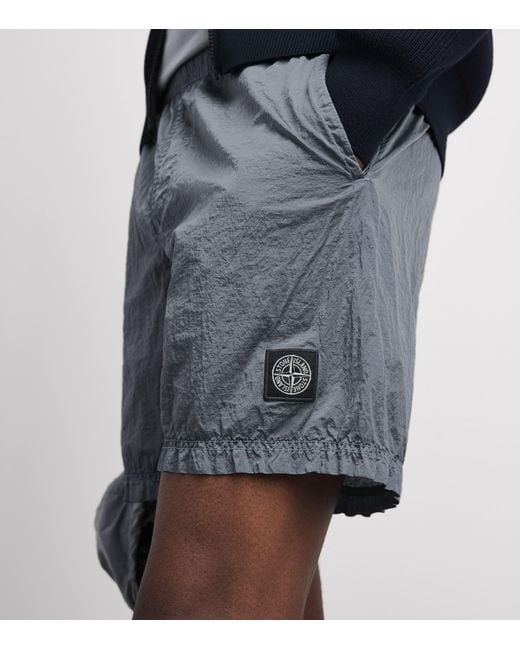 Stone Island Gray Nylon Metal Swim Shorts for men