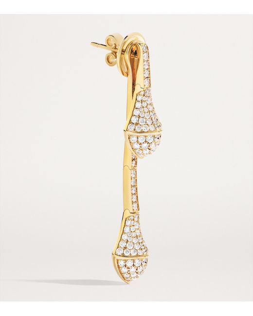 Marli New York Metallic And Diamond Cleo Drop Earrings