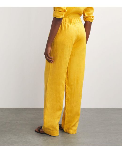 With Nothing Underneath Yellow Linen The Palazzo Trousers