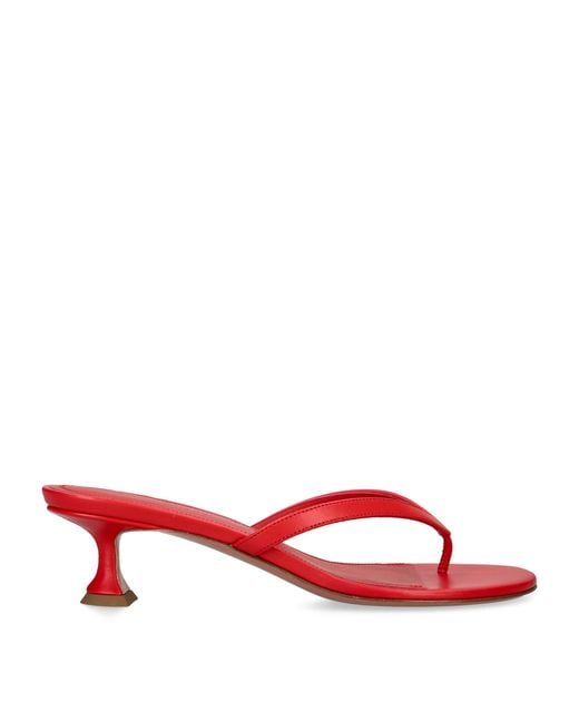 AMINA MUADDI Red Leather Juliette Sandals 45