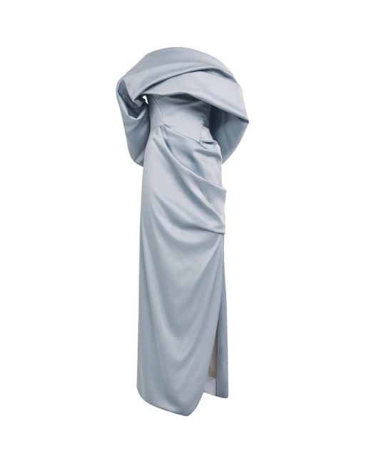 Vivienne Westwood Blue Satin Sibyl Maxi Dress