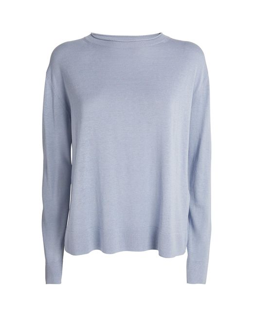 Max Mara Blue Silk-cotton Pensile Sweater