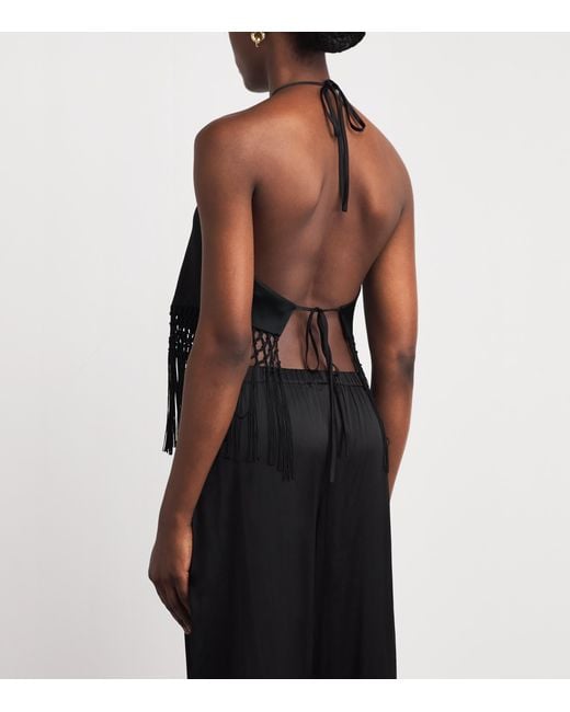 Alice + Olivia Black Handkerchief Greta Top