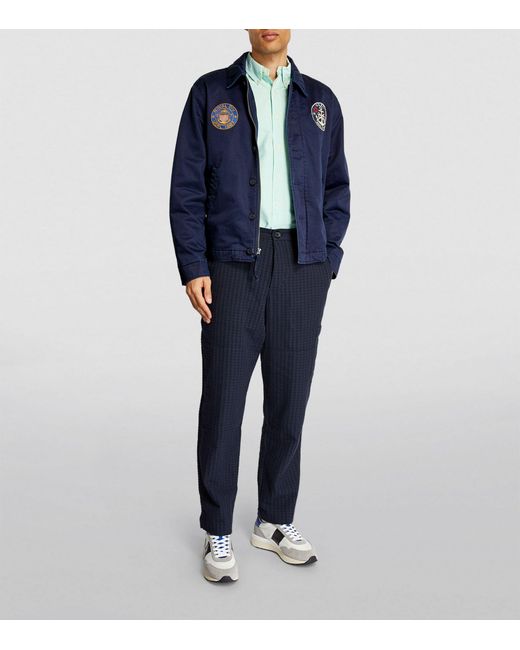 Polo Ralph Lauren Blue Patch-detail Utility Jacket for men