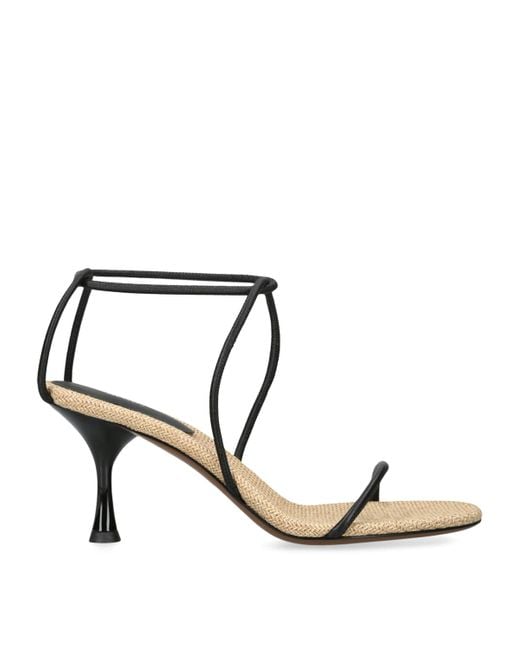 Neous Black Leather Nenque Sandals 80