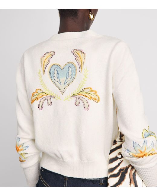 Cinq À Sept White Embroidered Nikko Cardigan