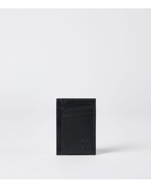 Brunello Cucinelli Black Leather Card Holder for men