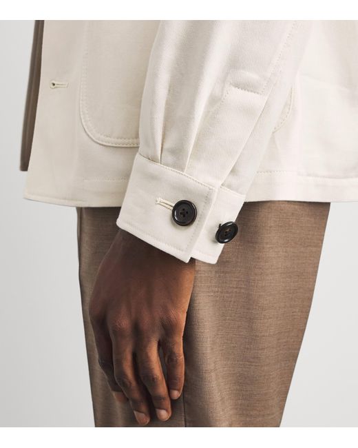 Corneliani White Cotton-Cashmere Overshirt for men