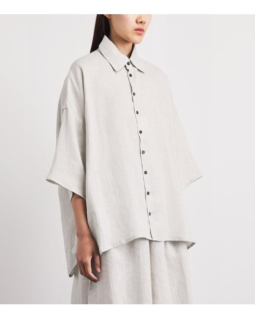 Eskandar White Linen Relaxed Shirt