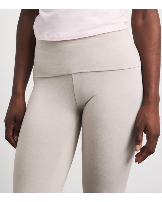 Skims Gray Cotton Jersey Foldover Trousers