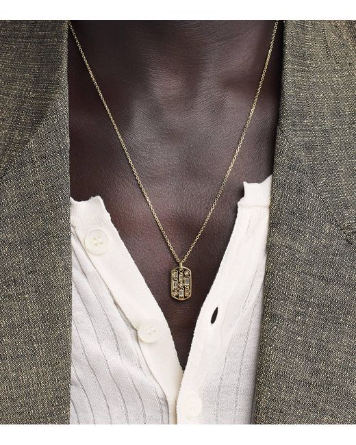 Suzanne Kalan Natural And Diamond Dog Tag Pendant Necklace