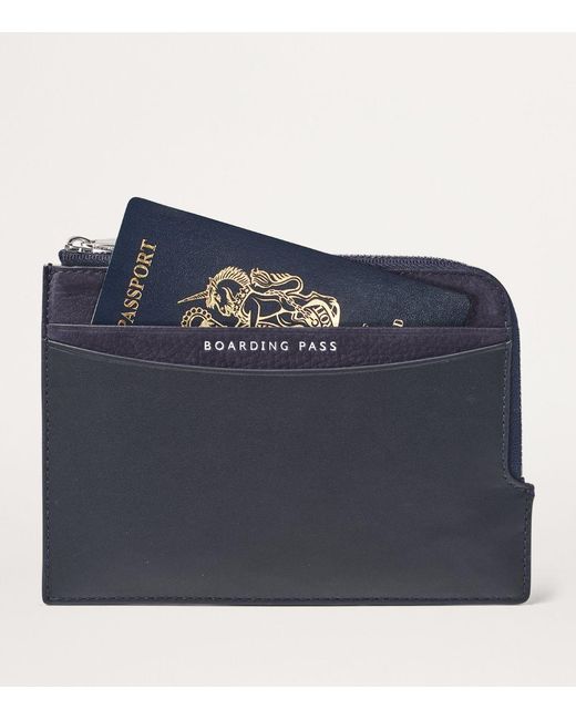 Aspinal of London Leather Zipped Travel Wallet in Blue Lyst UK