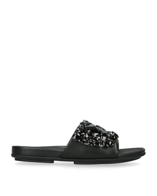 Fitflop Black Jewel-Deluxe Gracie Slides