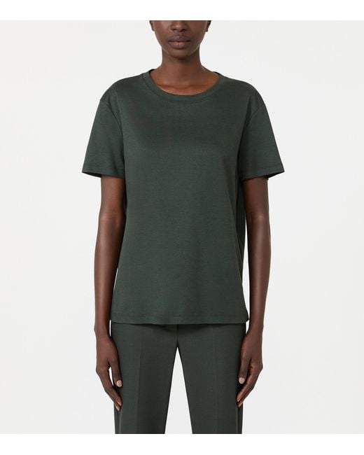 Max Mara Green Stretch-Cotton T-Shirt