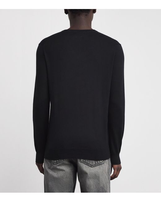 Polo Ralph Lauren Black Cotton Polo Pony Sweater for men