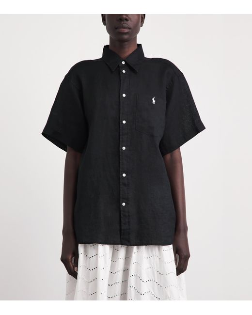 Polo Ralph Lauren Black Linen Oversized Shirt