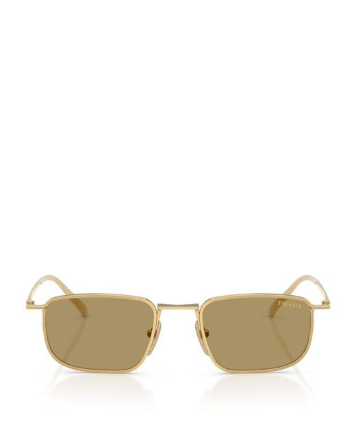 Prada Metallic Metal Pillow Sunglasses for men