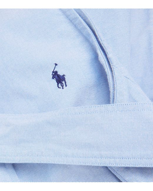 Polo Ralph Lauren Blue Belted Oxford Sleeveless Mini Shirtdress