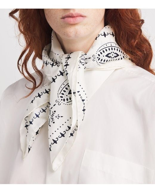 Weekend by Maxmara Metallic Silk Geometric Print Square Scarf