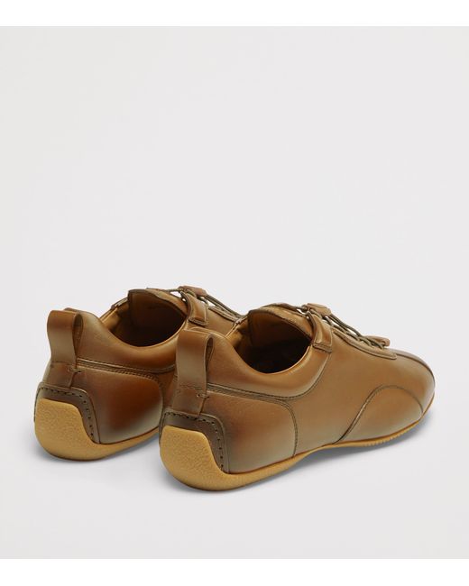 Dunhill Brown Patina Calfskin Davies Sneakers for men
