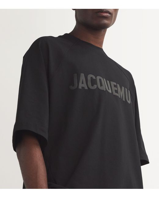 Jacquemus Black Raglan-sleeve Logo T-shirt for men