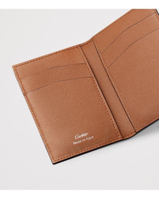 Cartier Brown Leather Losange Bifold Card Holder for men