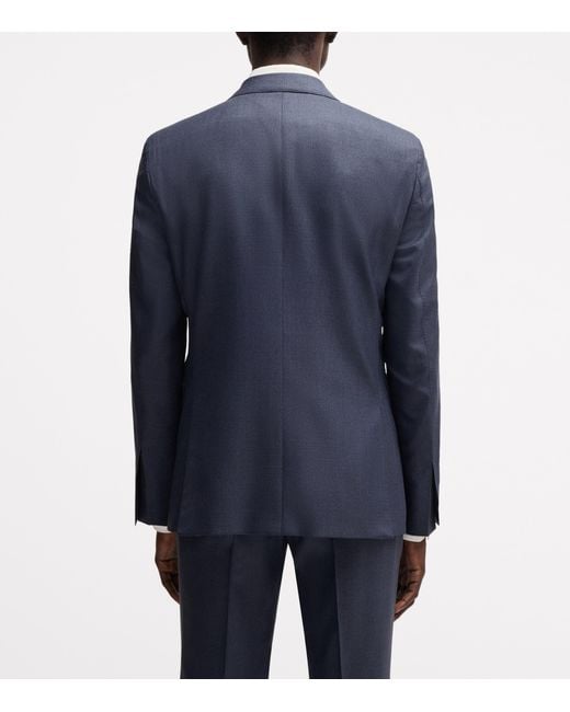 Boss Blue Virgin Wool-Silk 2-Piece Suit for men