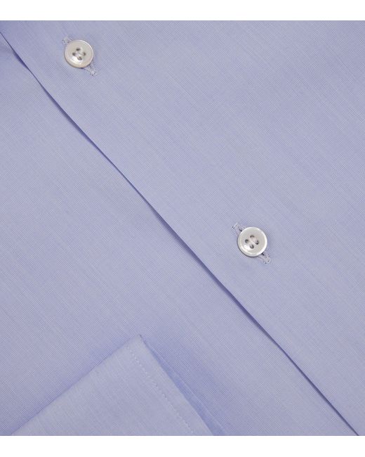Giorgio Armani Blue Cotton Poplin Shirt for men