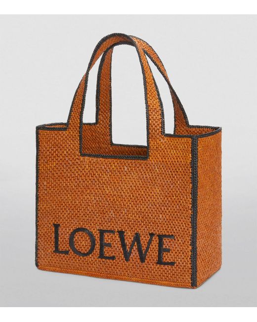 Loewe Brown X Paula's Ibiza Large Raffia Font Tote Bag