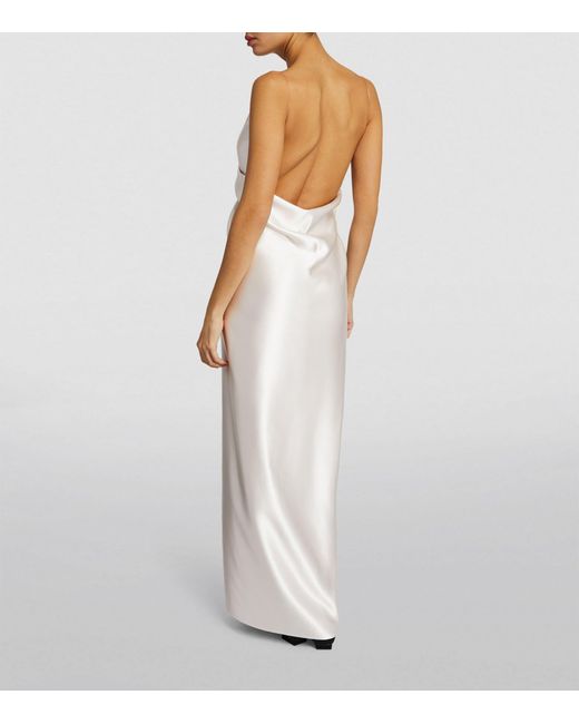 Magda Butrym White Silk Maxi Dress