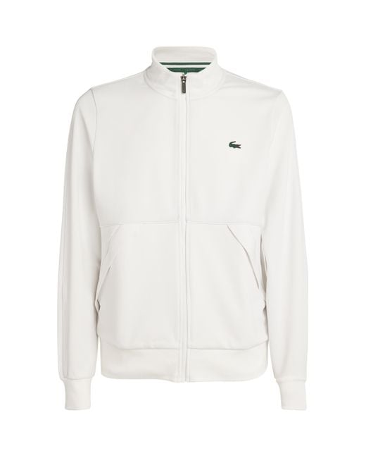 Lacoste White Stretch-Cotton Track Jacket for men